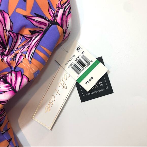 Salt+Cove Juniors' Hawaii Printed Tankini Swim Top - Picture 3 of 8